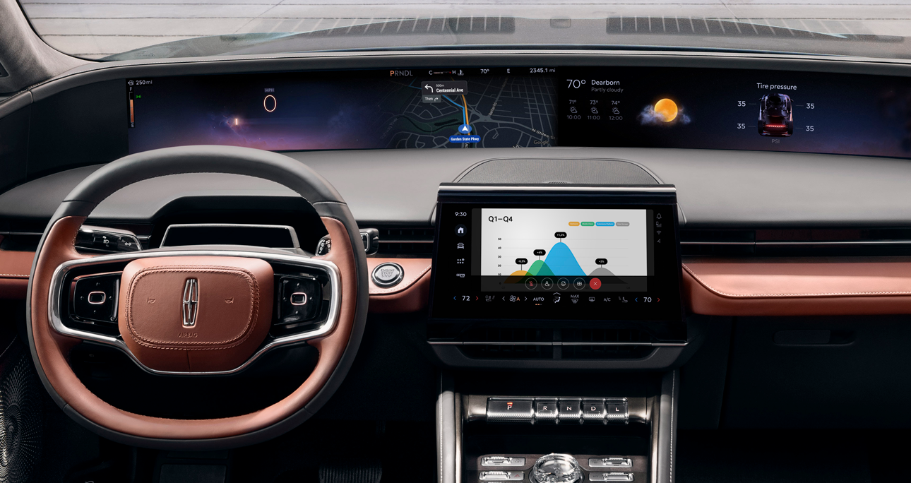 Lincoln panoramic dashboard with app